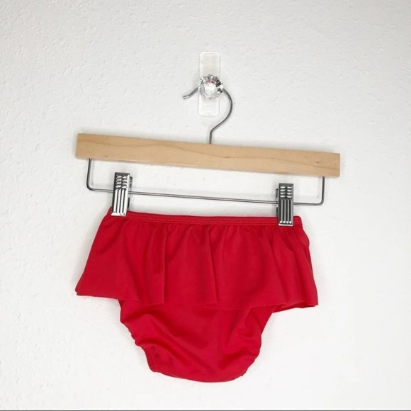 NWT Hanna Andersson swim bottom skirted solid red size 12-18 months - Picture 2 of 8